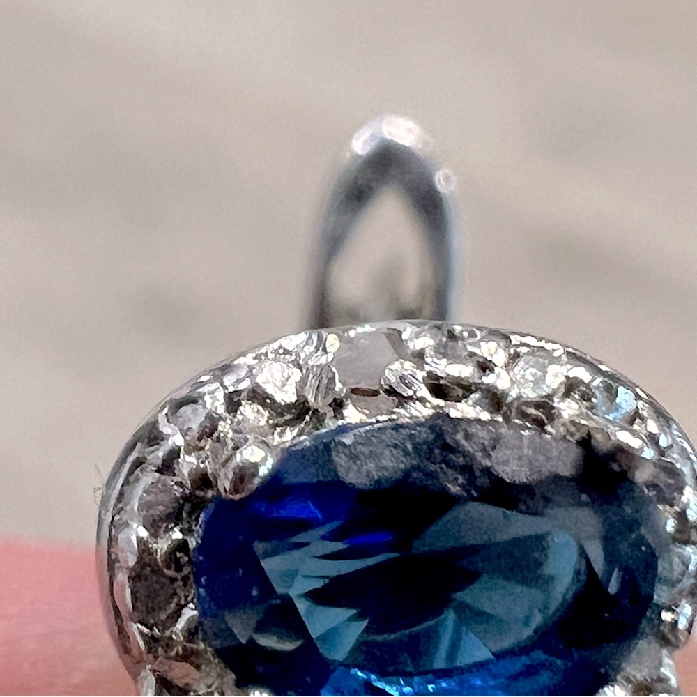 Trilogy Blue Gemstone Diamond Accent Latch Back Earrings - Picture 9 of 11